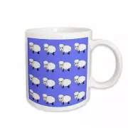 3dRose Cute cartoon sheep or lambs on a blue background. Go ahead count them. Mu