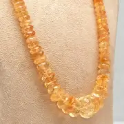 Natural Yellow Citrine Beads Faceted Round 1 L 541 Ct Gemstone Party Necklace