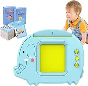 Pocket Speech Audible - 112 Sheets Kids Flash Card Reader - Elephant Shape Early Education Device, Pocket Speech for Eye Protection, Rechargeable Battery Dudok