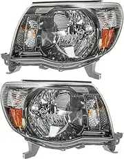 Driver & Passenger Side Headlight Assembly Set Headlights Driver & Passenger Side Compatible with 2005-2011 Toyota Tacoma TO2502181 TO2503181
