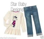 NWT Gymboree BUNDLED & BRIGHT Outfit FOX Peplum TOP & Denim JEANS Pants, Size 6