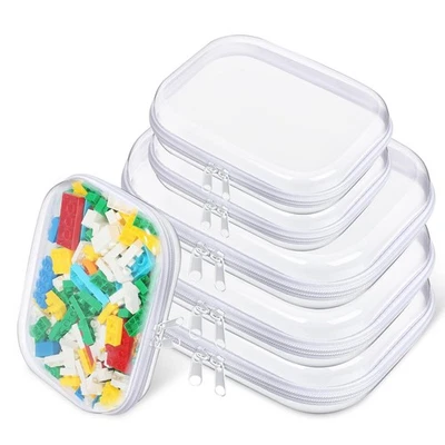 6 Pcs Clear Hard Zipper Case Hard-Sided Premium Storage Case Plastic Clear Ha...