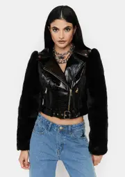 Sinful Fur Sure Vegan Leather Jacket
