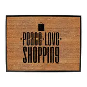Peace Love Shopping - Funny Novelty Doormat Man Cave Floor mat