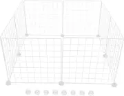 Large Small Pet Enclosure 8pcs Chicken Duck Rabbit Cage Portable Metal Wire Grid Panel Fence Easy Assembly for Guinea Pigs Ferrets Mice