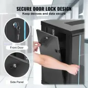 Wall Mount Server Rack Cabinet 3937mm Deep Locking Glass Door 90kg Load