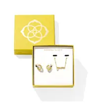 Kendra Scott Cubic Zirconia Mama Necklace & Cailin Hoop Earrings Set in 14K Gold Plated