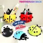 Kids Child Cute Ladybug Toothbrush Wall Suction Cartoon Cup Holder Bathroom