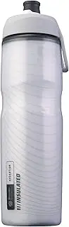 BlenderBottle Hydration Halex Insulated Squeeze Water Bottle with Straw, 24-Ounce, White