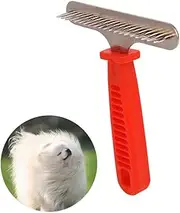 Dematting Comb for Cats Ergonomic Pet Grooming Brush Detangler for Shedding Breeds Red DIY Grooming Tool for Smooth Knot Fur