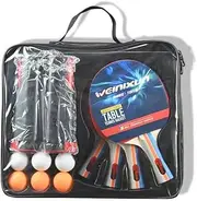 Table Tennis Set All in One - Retractable Ping Pong Net for Any Table (185cm),Ping Pong Paddles and Balls, Storage Case - Family Games