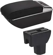 Center Armrest Box for Suzuki for IGNIS Armrest Retrofit Parts Interior Details Storage Box USB Car Armrest Box Car Accessories Simple Installation(A1 Black red 7USB)