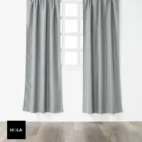 在飛比找momo購物網優惠-【HOLA】經典素色日本仿麻全遮光落地窗簾230x270 灰