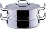Miyazaki Seisakusho GEO-25M Geo Pot with Steamer, 9.8 inches (25 cm), Made in Japan, Induction Compatible, Compatible with All Heat Sources, 7-Layer Construction