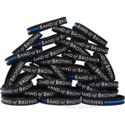 100 BAND OF BROTHERS Thin Blue Line Wristband Bracelets with The Thin Blue Line