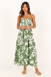 [PUP26] Payton Midi Dress - Khaki XS Green