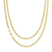 9ct Yellow Gold Silver Filled 55cm Curb Chain