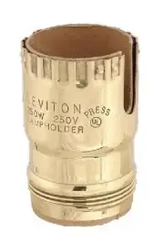 B&P Lamp One Slot Socket Shell, Brass, Uno Thread