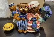 Three Bears Teapot Handle & Spout T-Pot Express Productions Hand Painted New