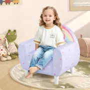 CostwayKids Sofa Toddler Upholstered Armchair with Spandex Fabric-Purple