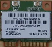 HP 640823-001, 654602-001 RT5392 802.11 b/g/n WiFi Half Mini PCIe Wireless Card