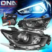 FOR 2013-2016 MAZDA CX5 BLACK/CLEAR PROJECTOR HEADLIGHT LAMPS W/LED KIT+COOL FAN (for: Mazda)