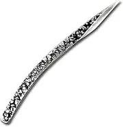 KAKURI Kiridashi Knife Right Hand 12mm Curved, Professional Razor Sharp Hand Forged Japanese Carbon Steel Blade Hammered Pattern for Woodworking, Marking, Wood Carving, Whittling, Made in Japan