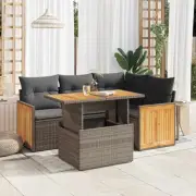 Garden Sofa Set Grey Modular Outdoor Furniture Cushions Storage Weatherpro 27707