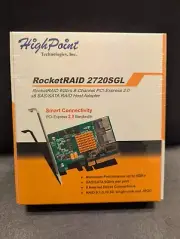 NIB RocketRAID 2720SGL 6GB/s 8-Channel PCI-Express 2.0 x8 RAID SAS/SATA adapter