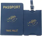 [CHUAN boutique] Passport Holder Anti-Magnetic Card Slot Flight Passport Bag with Luggage Tag Leather Airplane Passport Book