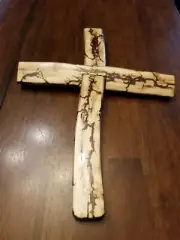 Lichtenberg Art Fractal Burn Wood Cross.Epoxy Art , One Of Kind" IBOA RANCH