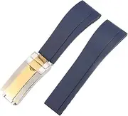 [FULNES] WatchBand For Rolex SUBMARINER YachtMaster DAYTONA Silicone Waterproof Watch Strap Watch Accessories Rubber Watch Bracelet Chain Watch Buckle With Logo