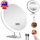 10/30X Magnifying Mirror With LED Lights Make Up Shaving Illuminated Cosmetic