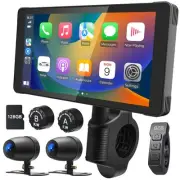 Motorcycle Dash Cam: Wireless Motorcycle Carplay, Android Auto, Motorbike TPM...