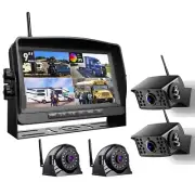 Digital Wireless 9" Quad DVR Monitor 4x Backup Reversing Cameras 12V 24V Caravan