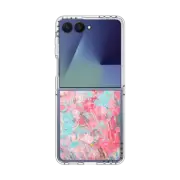Galaxy Z Flip7 Clear Magnetic Case Cherry Blooms
