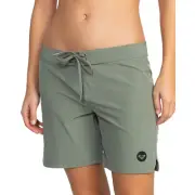 Roxy Women's Board Quick Dry Bathing Suit Shorts, 7" Agave Green Exc, Large