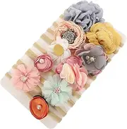 ERINGOGO 10pcs Girl Flower Headbands Elastic Hair Bands for Newborns Floral Accessories for Showers and Photoshoots