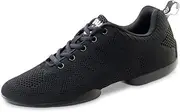 Anna Kern Herren Dance Sneakers 4020 Bold - Textil Schwarz - Normalweite - 1 cm Sneaker Absatz - Geteilte PU Sohle