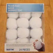 Indoor Snowball Fight Game 24 Pieces Safe Soft Ball NEW Snowtime Brookstone
