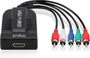 LiNKFOR 1080P HDMI to Component Converter - YPbPr Video Adapter for HDTV, Apple TV, PS3, Roku, Xbox, DVD - 5RCA RGB YPbPr Output