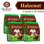 4 x OldTown White Coffee Hazelnut 3 IN 1 Premix Instant Coffee 15 Sticks x 38g