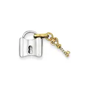Sterling Silver u0026 Vermeil Diamond Lock u0026 Key Pendant