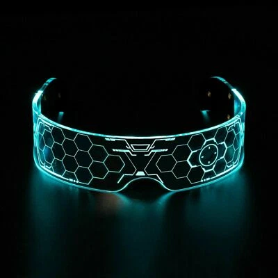 Goggles LED Light Up 7 Color Clear Lenses Visor Glasses Rave Party