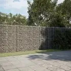 Gabion Basket 500x100x200 cm Silver Durable Outdoor Garden Metal 5233