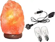 Himalayan Salt Lamp, Natural Pink Crystal Rock Lamp with Wooden Base, Dimmable Warm Pink-Orange Glow, Unique Home Decor (4-7LB), Handcrafted Gift from The Himalayas