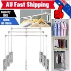 Lift Pull Down Wardrobe Rail Rod Clothes Hanger Telescope Adjustable Soft Return
