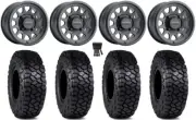 Method 414 15" Wheels Black +38mm 30" Intersect Tires Pioneer 1000 / Talon