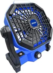 [KINGS] 2in1 Lithium Rechargeable LED Light/Fan | Freestanding or Hanging Hook | Adjustable Speed Multi-Position 5.25inch Fan | Three-Brightness LED Light