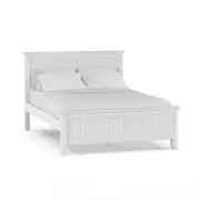 Snow Double White Solid Timber Bed Frame